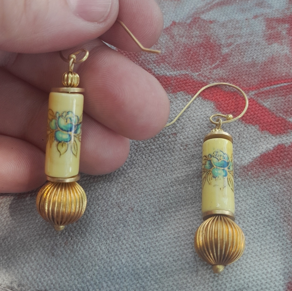 SOLD Nippon-Ware #9 - Handmade Earrings - Picture 2 of 2